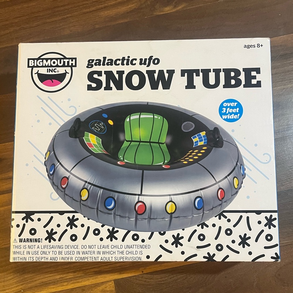 Galactic UFO Snow Tube - Black and Green 3 Feet Wide New Never Opened